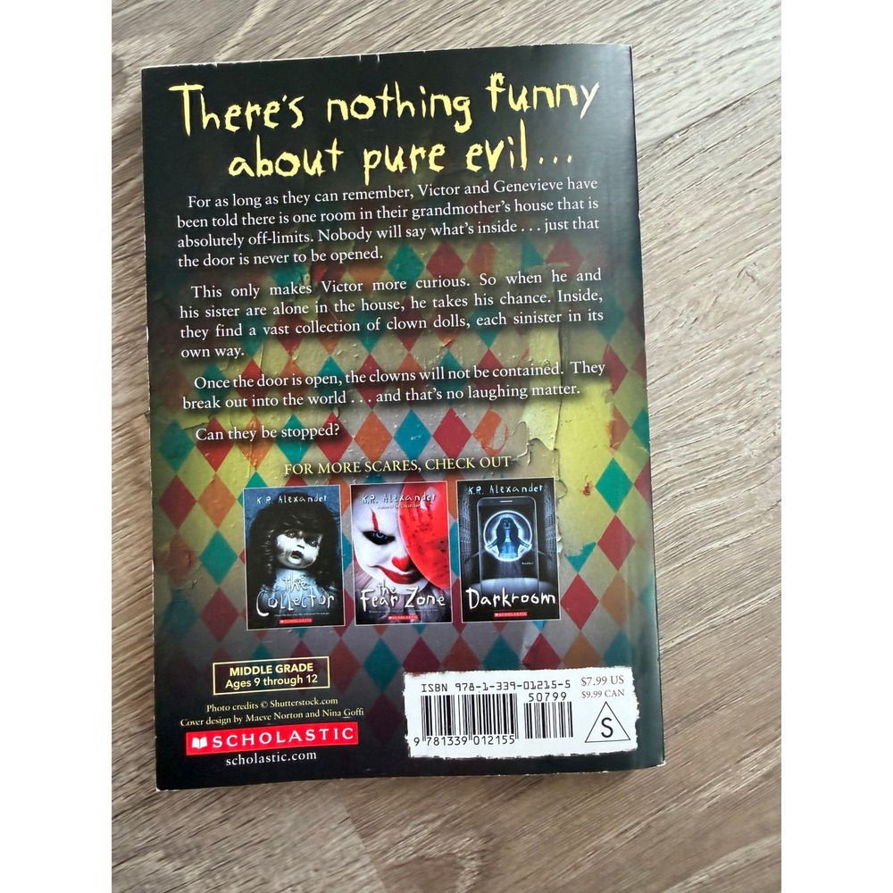 Last Laugh by K.R. Alexander Scholastic Middle Grade Horror Paperback Book Clown - Picture 2 of 2